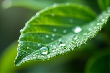 Gouttes d’eau sur une feuille et arrière-plan station lavage